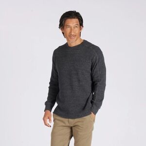 Grayers New Spencer Waffle Crew Charcoal Medium NWT